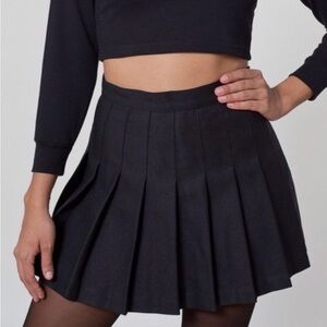 American Apparel Black Pleated Mini Skirt